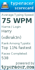 Scorecard for user xdkrak3n