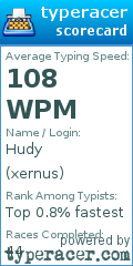 Scorecard for user xernus