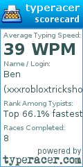 Scorecard for user xxxrobloxtrickshotterxxx