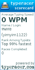 Scorecard for user yimyim1122