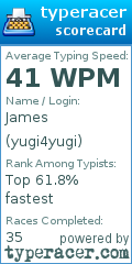 Scorecard for user yugi4yugi